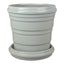 White Ribbed Ceramic Pot And Saucer - Plant Pot - British D'sire