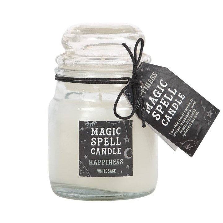 White Sage 'Happiness' Spell Candle Jar - British D'sire