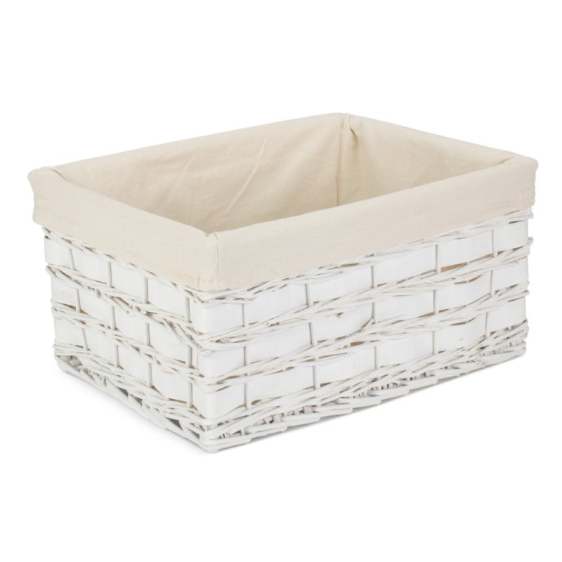 White Scandi Storage Basket With White Lining - Storage Baskets - British D'sire