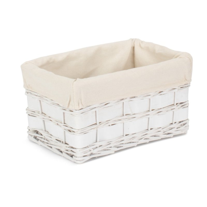 White Scandi Storage Basket With White Lining - Storage Baskets - British D'sire