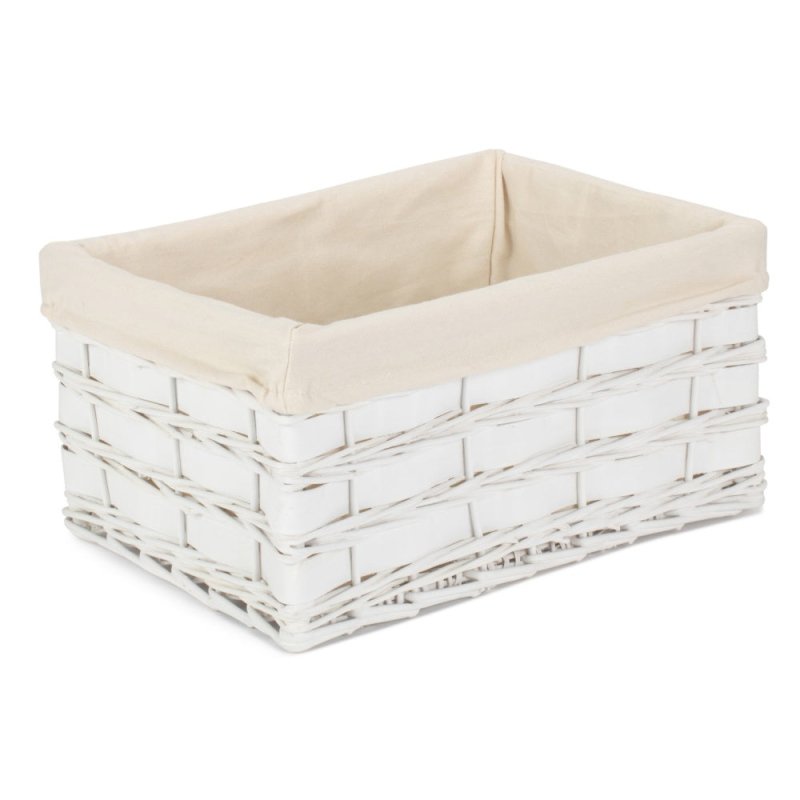 White Scandi Storage Basket With White Lining - Storage Baskets - British D'sire