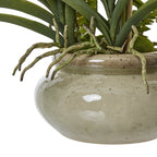 White Vanda Orchid Plant In Ceramic Pot Artificial Flower Stem - Artificial Plants & Trees - British D'sire