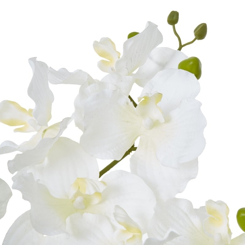 White Vanda Orchid Plant In Ceramic Pot Artificial Flower Stem - Artificial Plants & Trees - British D'sire