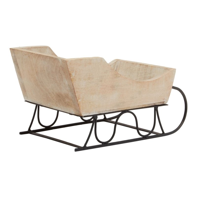 White Wash Collection Wooden Decorative Sleigh - Christmas Decor - British D'sire