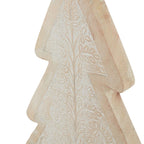 White Wash Collection Wooden Large Patterned Decorative Tree - Christmas Decor - British D'sire