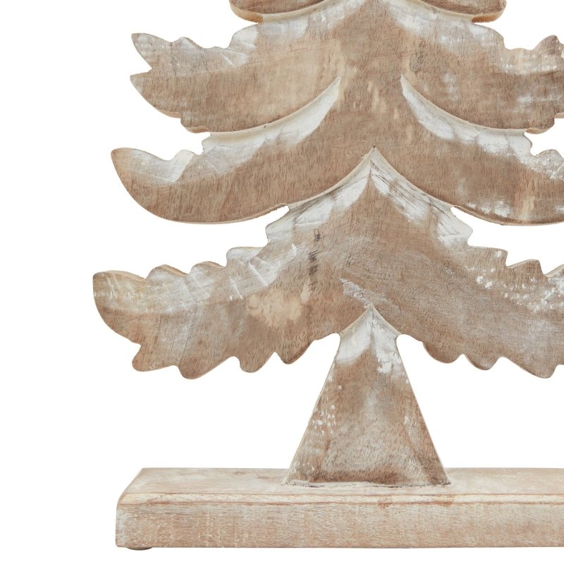 White Wash Collection Wooden Large Tiered Tree Decoration - Christmas Decor - British D'sire