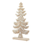 White Wash Collection Wooden Large Tiered Tree Decoration - Christmas Decor - British D'sire