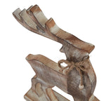 White Wash Collection Wooden Reindeer Decoration - Christmas Decor - British D'sire