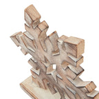 White Wash Collection Wooden Snowflake Decoration - Christmas Decor - British D'sire