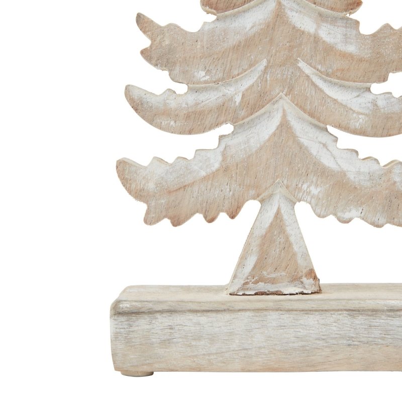 White Wash Collection Wooden Tiered Tree Decoration - Christmas Decor - British D'sire