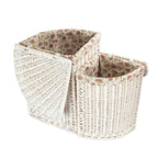 White Wash Corner Garden Rose Lined Laundry Basket - Laundry Baskets - British D'sire