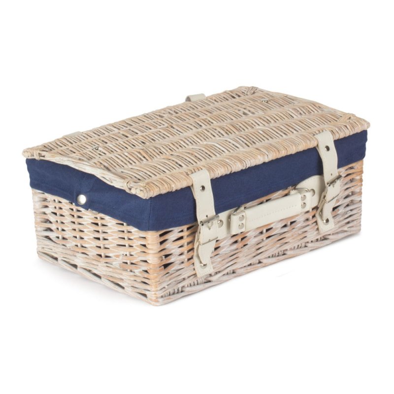 White Wash Empty Picnic Basket - Empty Picnic Baskets - British D'sire