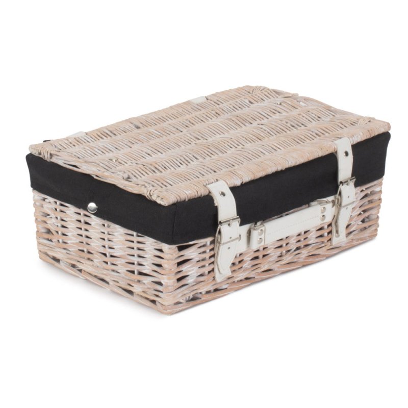 White Wash Empty Picnic Basket - Empty Picnic Baskets - British D'sire