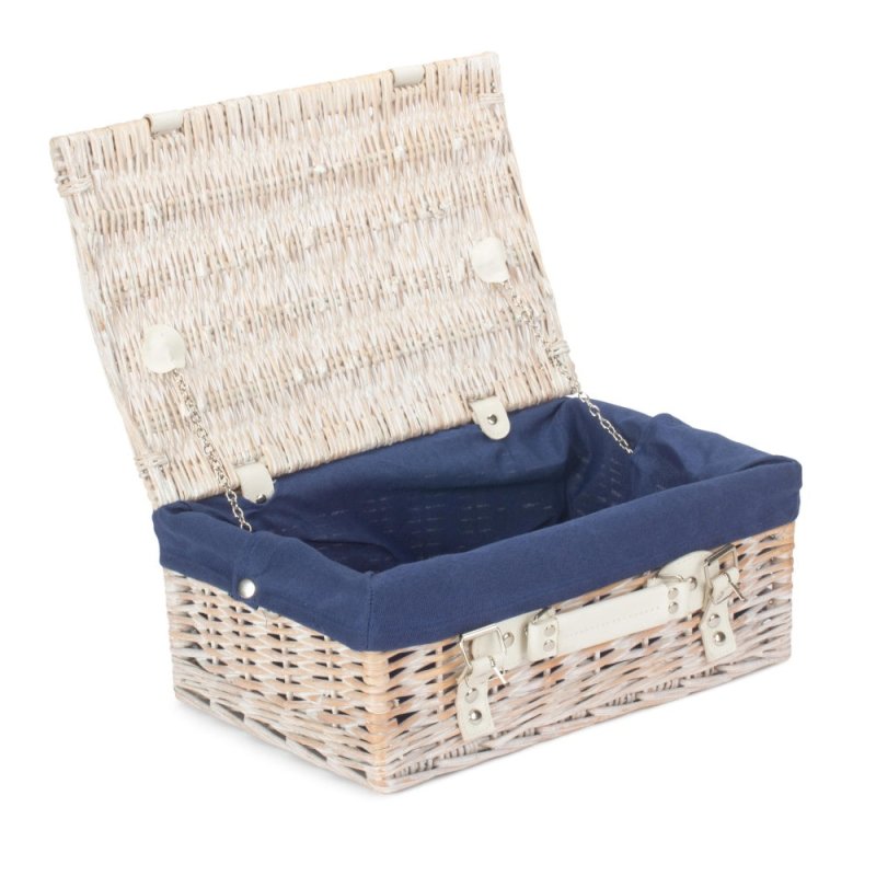 White Wash Empty Picnic Basket - Empty Picnic Baskets - British D'sire