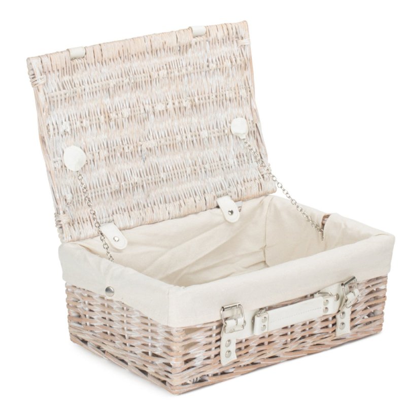 White Wash Empty Picnic Basket - Empty Picnic Baskets - British D'sire