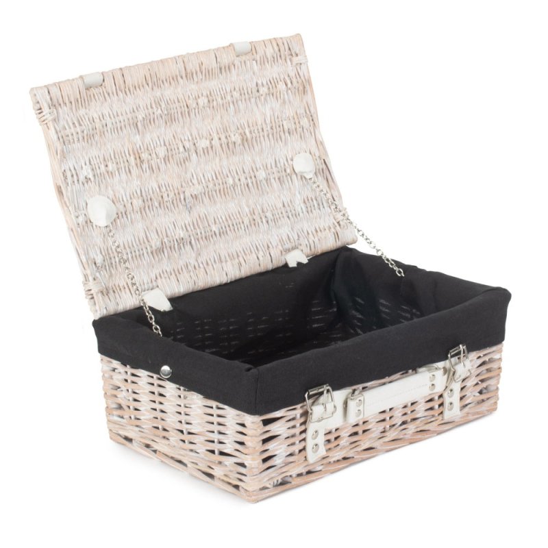 White Wash Empty Picnic Basket - Empty Picnic Baskets - British D'sire