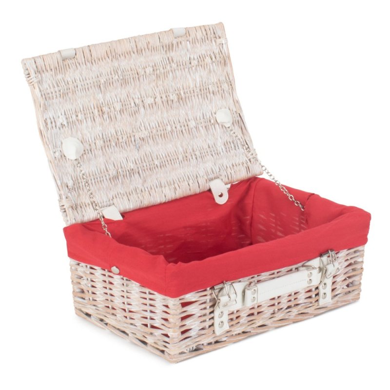 White Wash Empty Picnic Basket - Empty Picnic Baskets - British D'sire