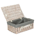 White Wash Empty Picnic Basket - Empty Picnic Baskets - British D'sire