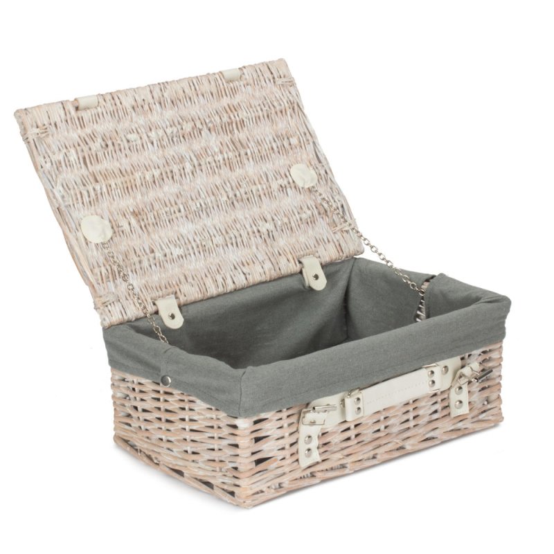 White Wash Empty Picnic Basket - Empty Picnic Baskets - British D'sire