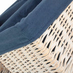 White Wash Navy Lined Open Storage Basket - Storage Baskets - British D'sire
