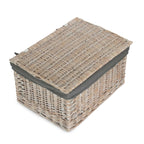 White Wash Steamed Cotton Lined Storage Basket - Storage Baskets - British D'sire