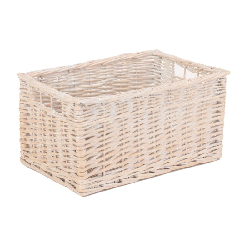 White Wash Storage Wicker Basket - Storage Baskets - British D'sire