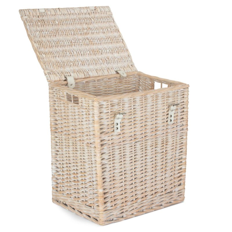 White Wash Vintner Storage Wicker Picnic Basket - Storage Baskets - British D'sire Main image
