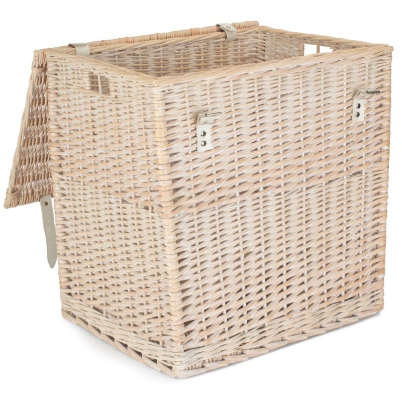 White Wash Vintner Storage Wicker Picnic Basket - Storage Baskets - British D'sire