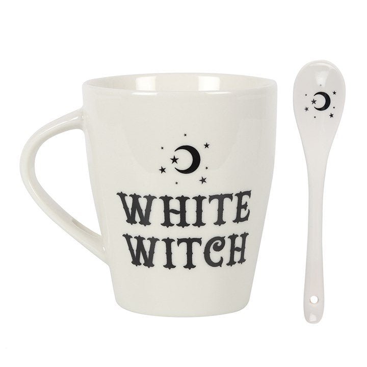 White Witch Mug and Spoon Set - British D'sire