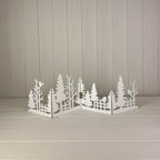 White Wooden Christmas Scene Display (18.5cm) - Christmas Decor - British D'sire