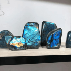 Wholesale natural polished crystal craft blue labradorite freeform healing stone ornament for decoration - Stone Ornaments - British D'sire