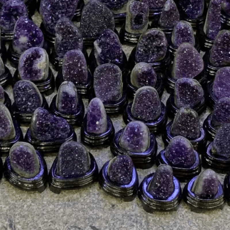 Wholesale raw purple geodes healing stones lucky natural quartz amethyst cluster crystal hole for home decor - Crystal Diamond - British D'sire