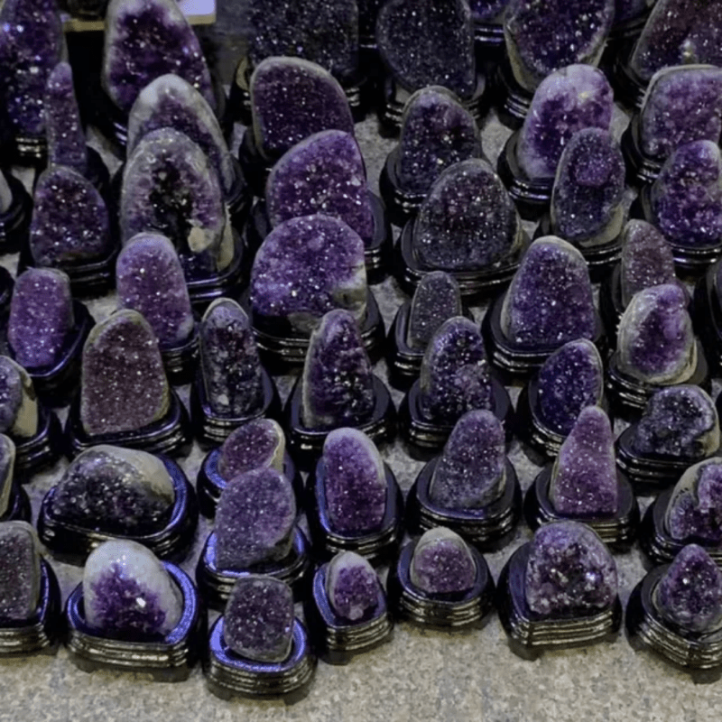 Wholesale raw purple geodes healing stones lucky natural quartz amethyst cluster crystal hole for home decor - Crystal Diamond - British D'sire