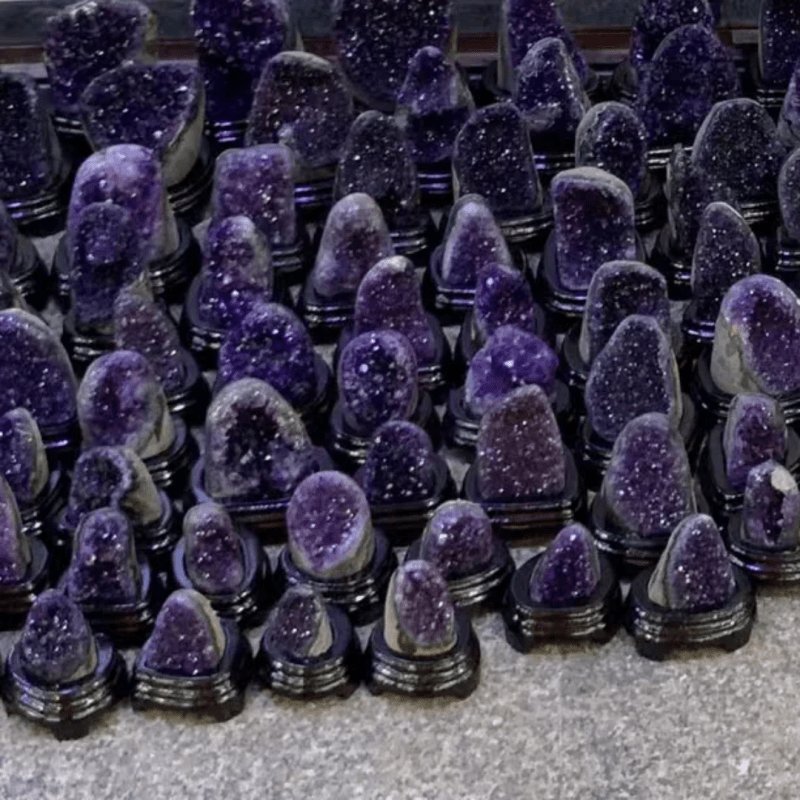 Wholesale raw purple geodes healing stones lucky natural quartz amethyst cluster crystal hole for home decor - Crystal Diamond - British D'sire