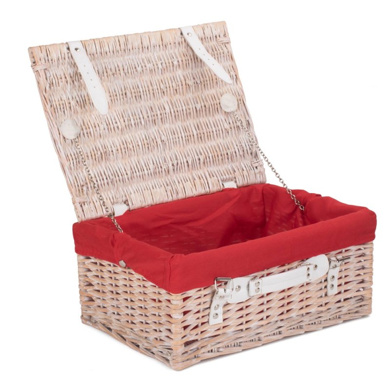 Wicker 41cm White Hamper - Empty Picnic Baskets - British D'sire Main image