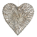 Wicker Heart Wreath Grey Wash Finish - Home Decor & Furniture - British D'sire
