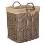 Wicker Rectangular Log Basket with Lining - Log Baskets - British D'sire