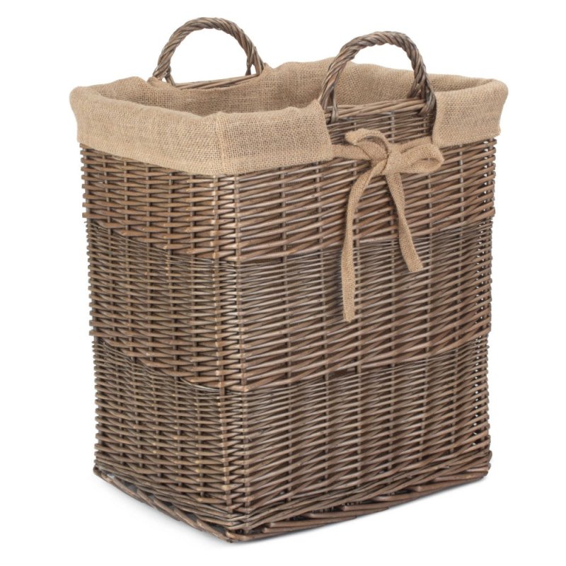 Wicker Rectangular Log Basket with Lining - Log Baskets - British D'sire