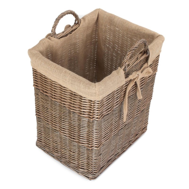 Wicker Rectangular Log Basket with Lining Secondary image