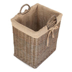 Wicker Rectangular Log Basket with Lining - Log Baskets - British D'sire