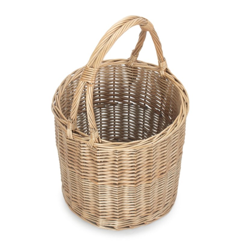 Wicker Round Upright Kindling Shopping Basket - Shopping Baskets - British D'sire