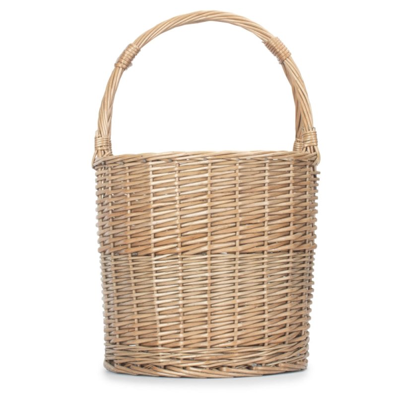 Wicker Round Upright Kindling Shopping Basket - Shopping Baskets - British D'sire