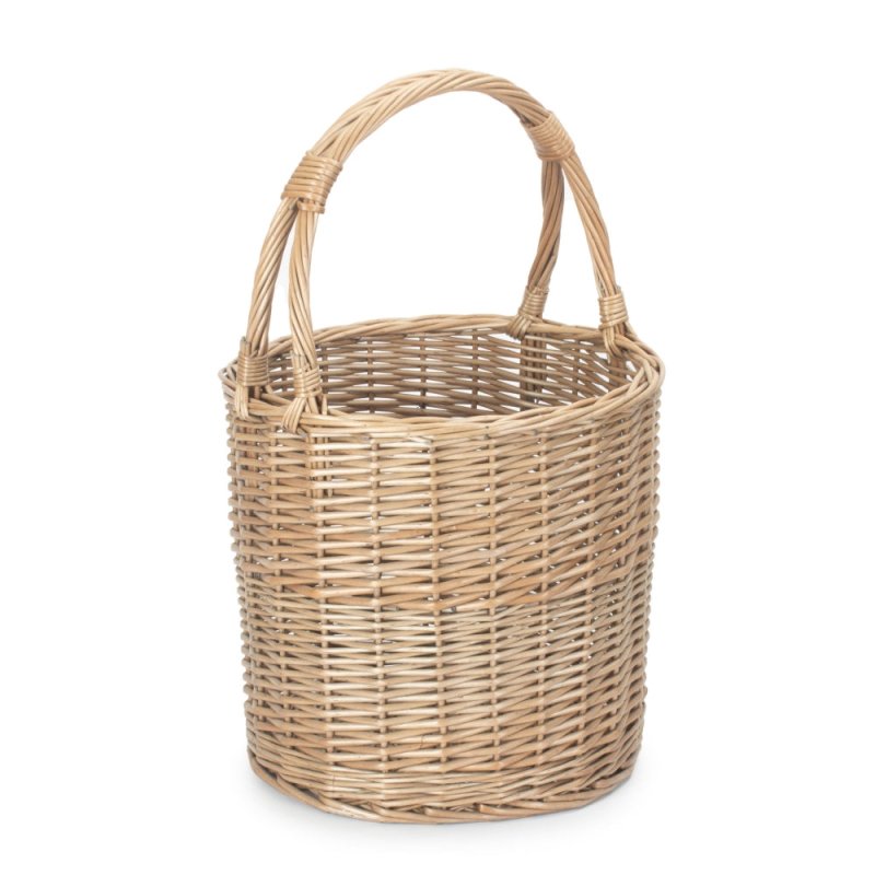 Wicker Round Upright Kindling Shopping Basket - Shopping Baskets - British D'sire