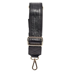 Wide Leather Cross Body Strap - Black Croc - Accessories - British D'sire