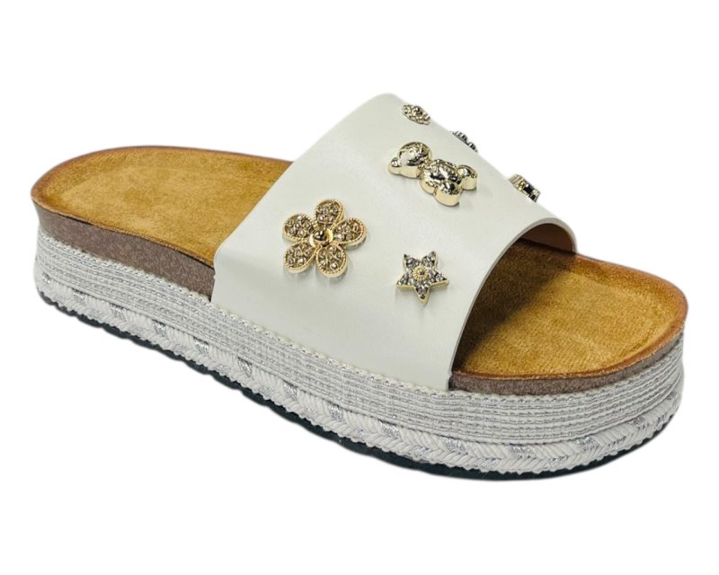 Wide Strap Padded Mules Sandals - Slider - British D'sire