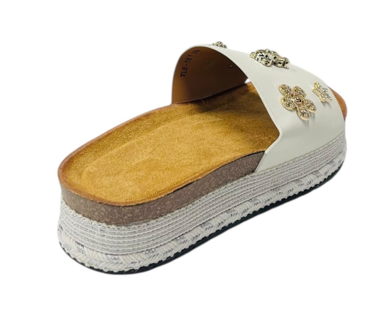 Wide Strap Padded Mules Sandals - Slider - British D'sire