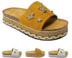 Wide Strap Padded Mules Sandals - Slider - British D'sire