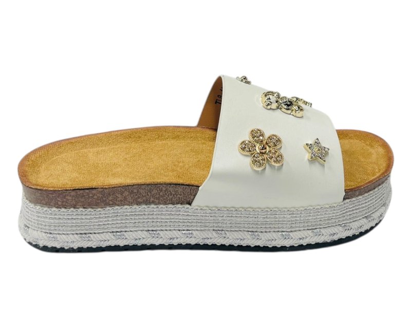 Wide Strap Padded Mules Sandals - Slider - British D'sire