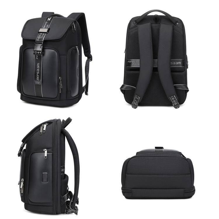 Wiersaam WY1200 Men Waterproof Anti - Theft Business Backpack Multiple Organizer Compartments(Black) - British D'sire
