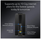 WiFi 7 Router Nighthawk Tri - Band WiFi 7 (RS700S) - security features, Wireless BE19000 speed (up to 19 Gbps) - 10gb Internet port - WiFi 7 Router - British D'sire